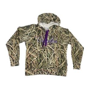 Cabela's Camo Hoodie Sweatshirt Medium Hunting Outdoorsman Woodlands Fishing